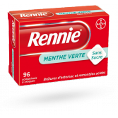 Rennie menthe verte sans sucre 96 comprimés à croquer