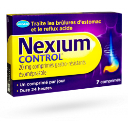 Nexium control 20 mg brûlures d'estomac - 7 comprimés