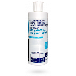 Chlorhexidine/Benzalkonium/Alcool benzylique Biogaran - Flacon 250 ml