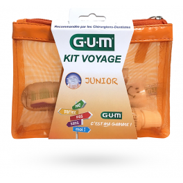 GUM Kit voyage Junior - Brosse à dents, dentifrice, sablier