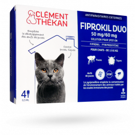 Fiprokil Duo Clément Thékan solution pour spot-on chat - 4 pipettes