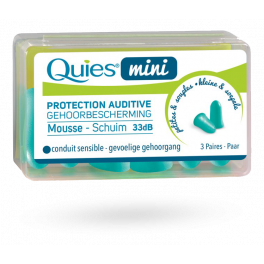 Boules Quies Mini Mousse conduit sensible 33 dB - 3 paires