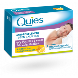 Pastilles anti-ronflement Quies goût miel-citron - 12 pastilles à sucer