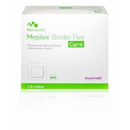 Mepilex Border Flex Carré - Pansement hydrocellulaire siliconé auto-fixant