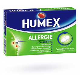 Humex allergie 10 mg Cétirizine - 7 comprimés