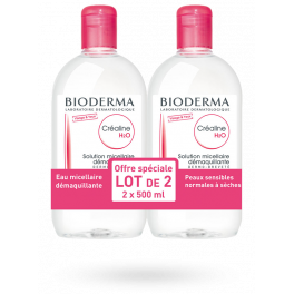Créaline H2O solution micellaire démaquillante Bioderma - Lot de 2 x 500 ml