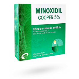 Minoxidil Cooper 5% chute de cheveux - 3 flacons de 60 ml