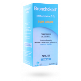 Bronchokod 5 % sans sucre adultes - Sirop toux grasse 250 ml
