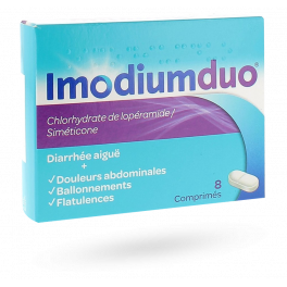 Imodium Duo diarrhée aiguë et douleurs abdominales - 8 comprimés