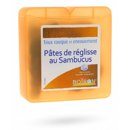 Pâtes de Réglisse au Sambucus Boiron toux rauque et enrouement - Pâtes à sucer 70 g 