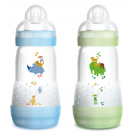 Biberon MAM anti-colique Easy Start dès 2 mois débit 2 - Lot de 2 x 260 ml