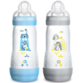 Biberon MAM anti-colique Easy Start dès 4 mois débit 3 - Lot de 2 x 320 ml