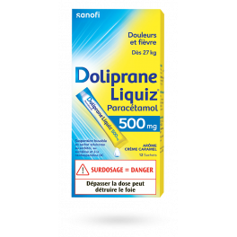 Doliprane Liquiz 500 mg paracétamol - 12 sachets