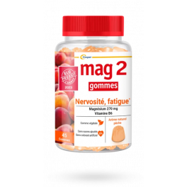 Mag 2 gommes nervosité fatigue - 45 gummies pêche