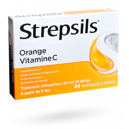 Strepsils Orange Vitamine C - 24 pastilles à sucer
