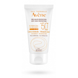 Crème minérale solaire SPF 50+ Avène sans parfum - Tube 50 ml
