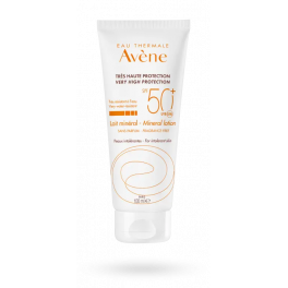 Lait minéral solaire SPF 50+ Avène sans parfum - Tube 100 ml