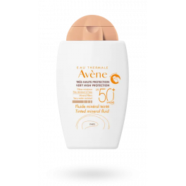 Fluide minéral solaire teinté doré SPF 50+ Avène - Flacon 40 ml