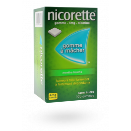 Nicorette 4 mg menthe fraîche - 105 gommes sans sucre