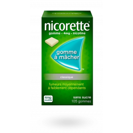 Nicorette 4 mg classique - 105 gommes à mâcher sans sucre