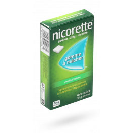 Nicorette 2 mg menthe fraîche - Gommes à mâcher sans sucre