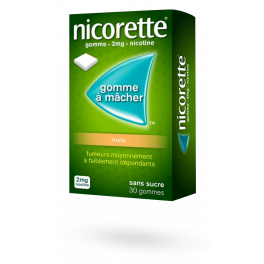 Nicorette 2 mg fruits - Gommes à mâcher sans sucre