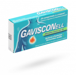 Gavisconell menthe sans sucre - 24 comprimés à croquer