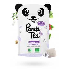 Panda Tea Immunitea infusions BIO détox - 28 sachets goût menthe orange citron