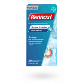Rennaxt 750 mg brûlures d'estomac - 20 gommes à mâcher menthe