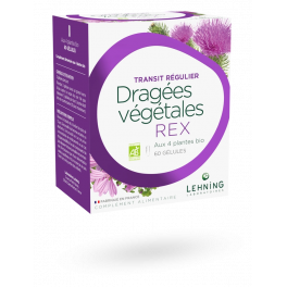 Dragées végétales REX Lehning transit régulier - 60 gélules