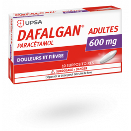 Dafalgan 600 mg UPSA 10 suppositoires adultes