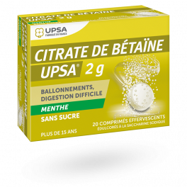 Citrate de bétaïne UPSA 2 g menthe 20 comprimés effervescents