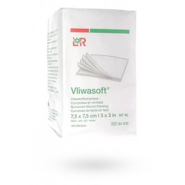 Compresses non-tissées non stériles Vliwasoft 7,5 x 7,5 cm 100 unités